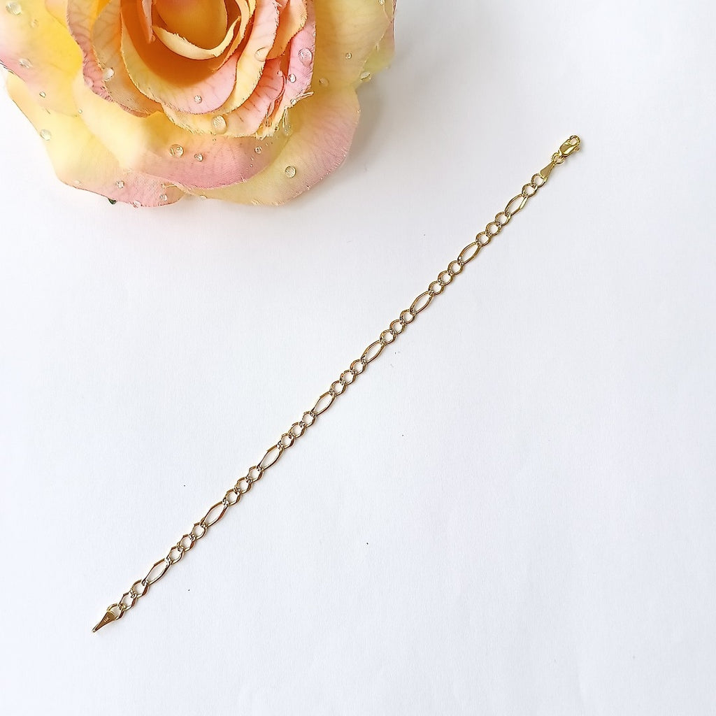 PULSERA 3X1 DIAMANTADA 14K 18 CM 2.7 GR (NUEVO)