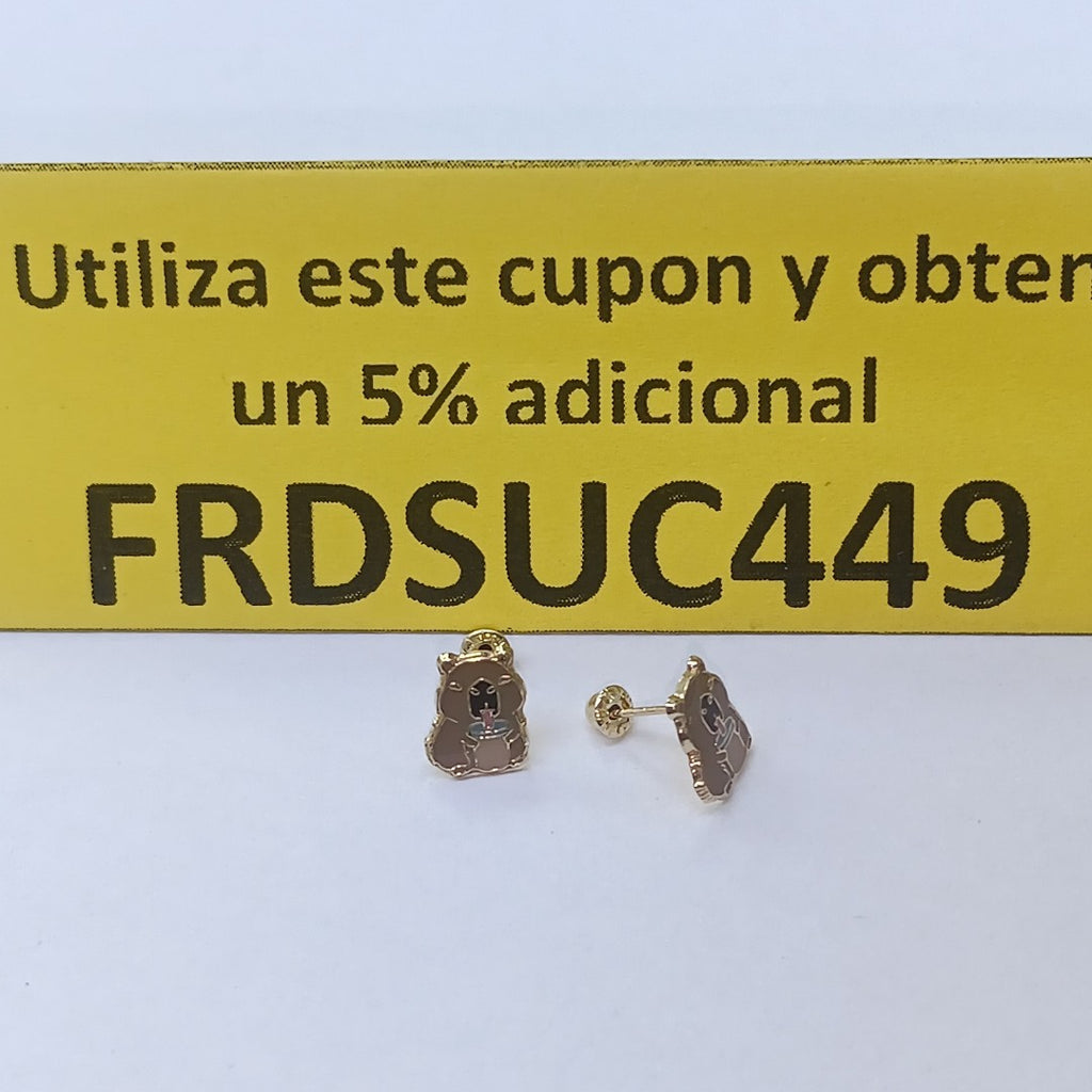 BROQUELES BROQUEL FIG CAPIBARA 14K 0.2657 GR (NUEVO)