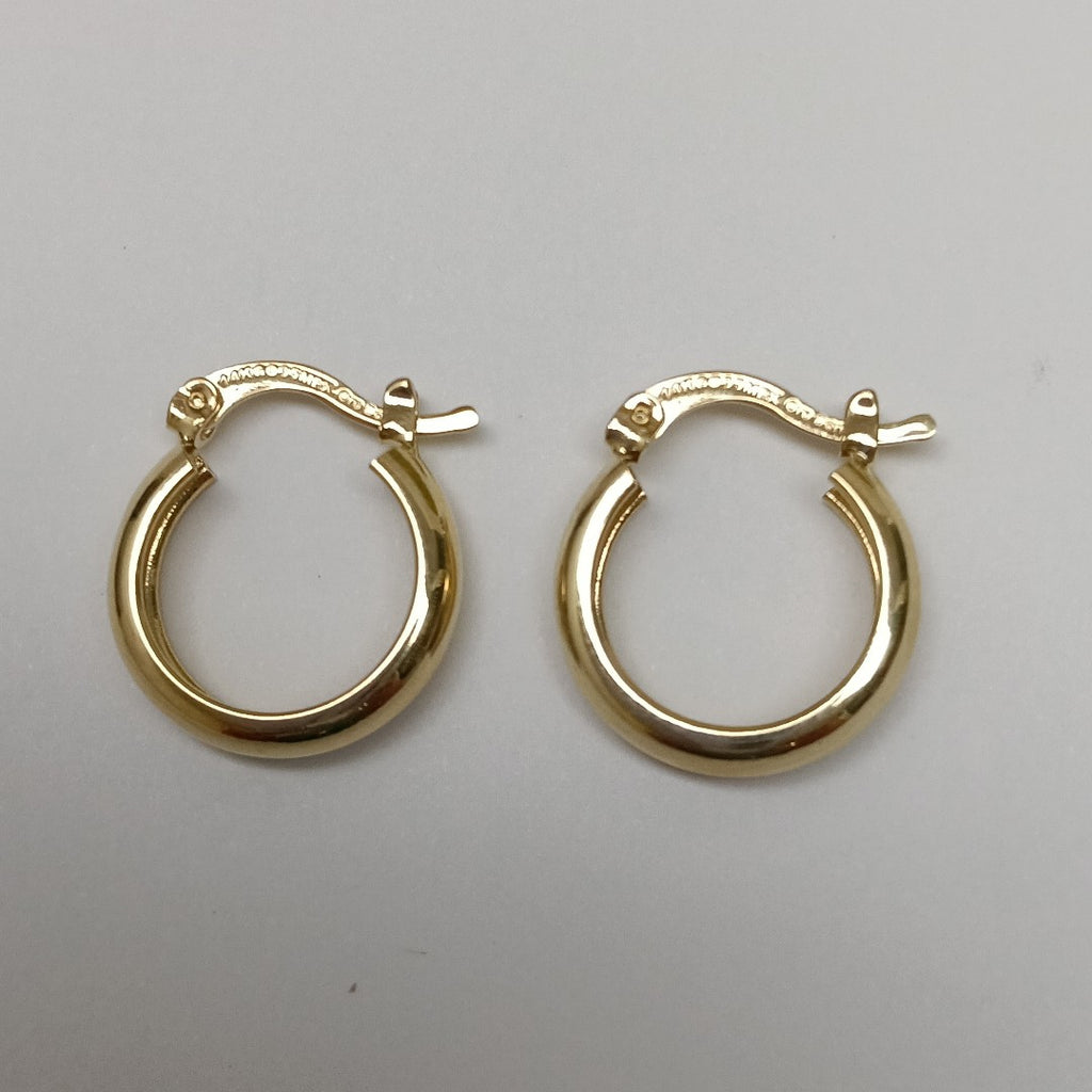 ARETES TEJIDO ARRACADAS LISAS 14K 2.1 GR (NUEVO)