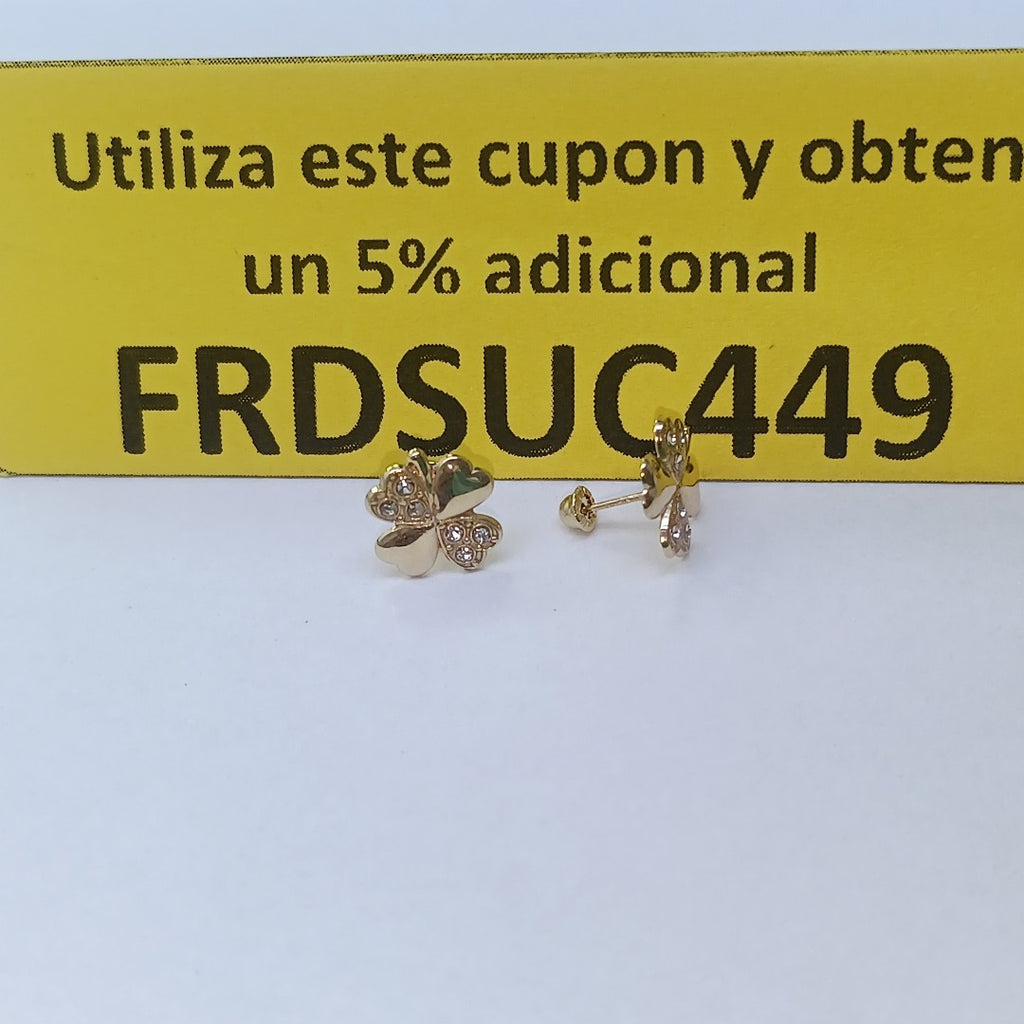 BROQUELES BROQUEL FIG TREBOL 14K 0.2851 GR (NUEVO)