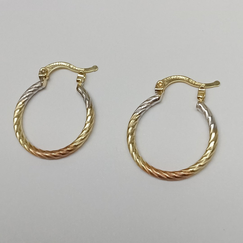 ARETES TEJIDO ARRACADAS TZL COMBINADAS 14K 1.8 GR (NUEVO)
