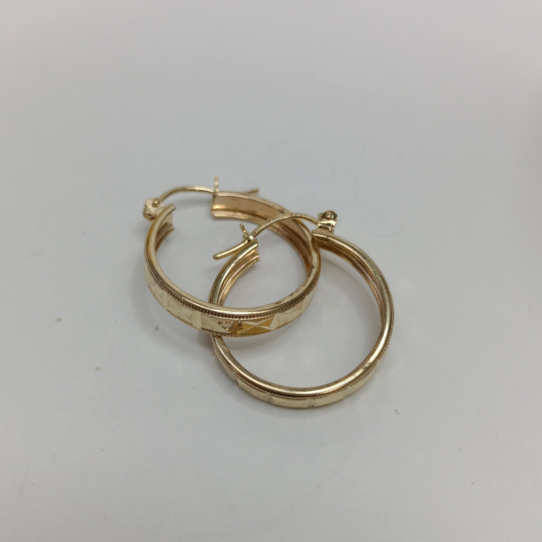 ARETES ARRACADAS LABRADAS 10K 2.3 GR (NUEVO)