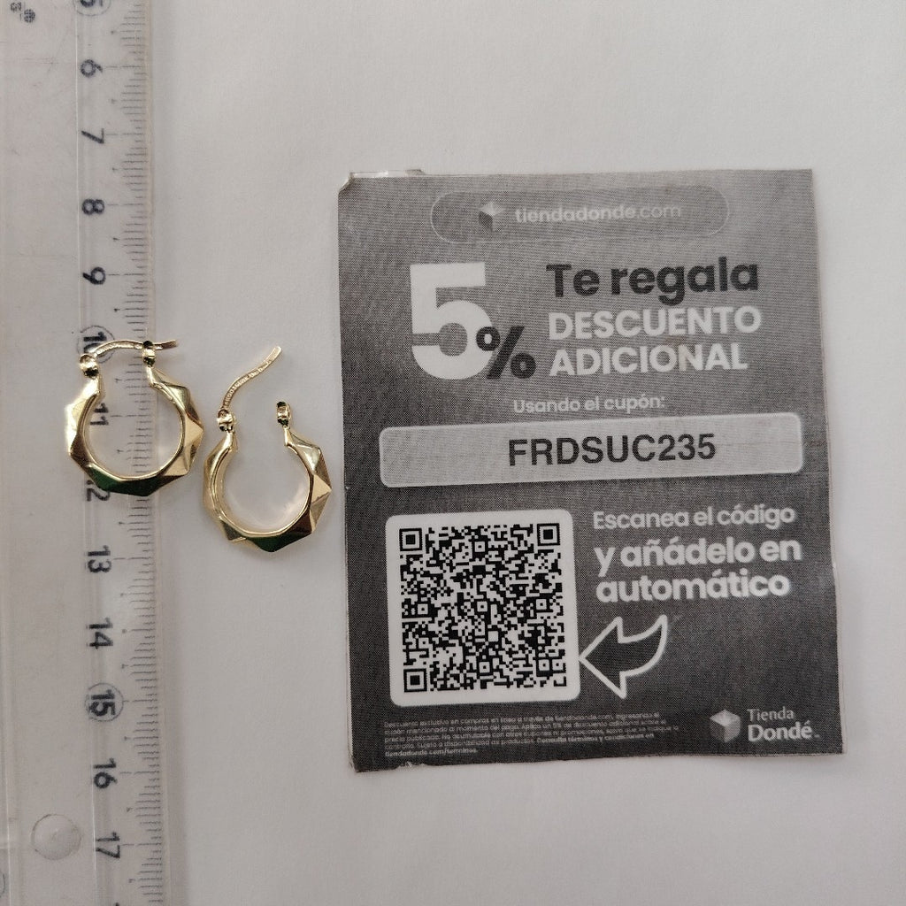 ARETES TEJIDO ARRACADAS FACETADAS 14K 1.8 GR (NUEVO)