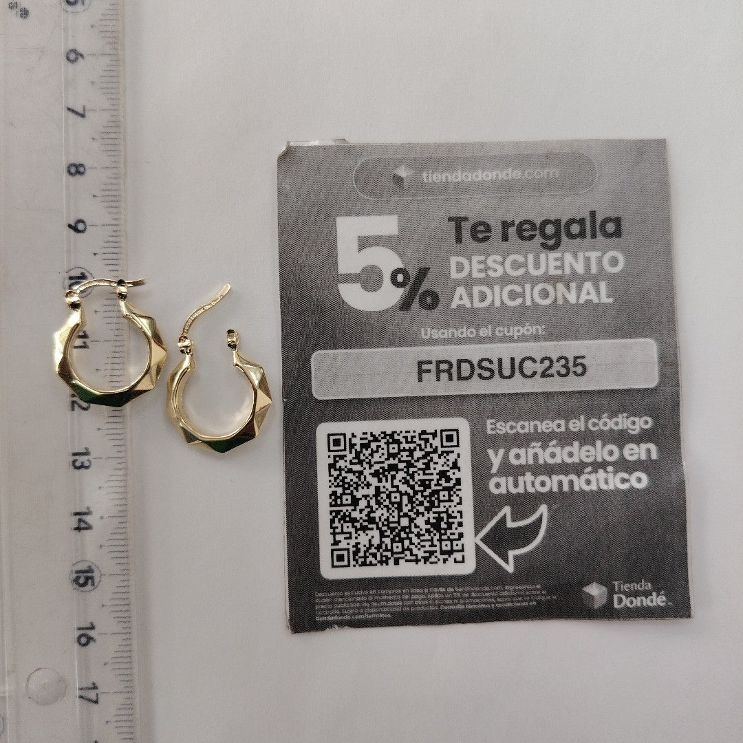 ARETES TEJIDO ARRACADAS FACETADAS 14K 1.8 GR (NUEVO)