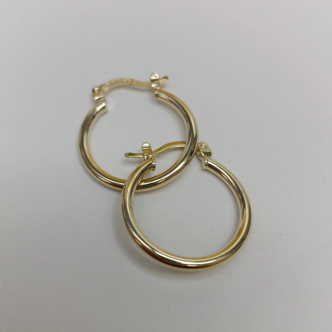 ARETES TEJIDO ARRACADAS LISAS 14K 1.2 GR (NUEVO)
