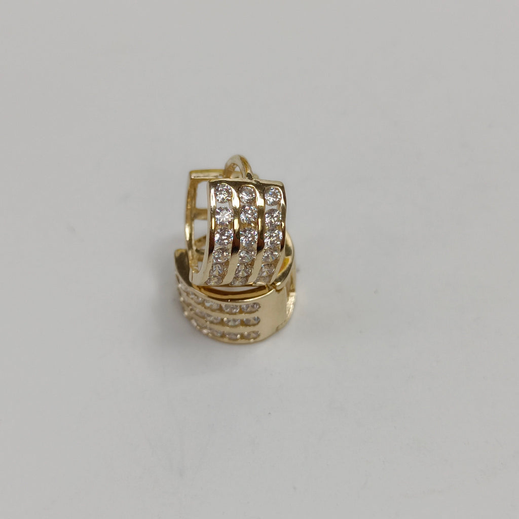 ARETES HUGGIES C CIRCONIA 14K 2.2 GR (NUEVO)