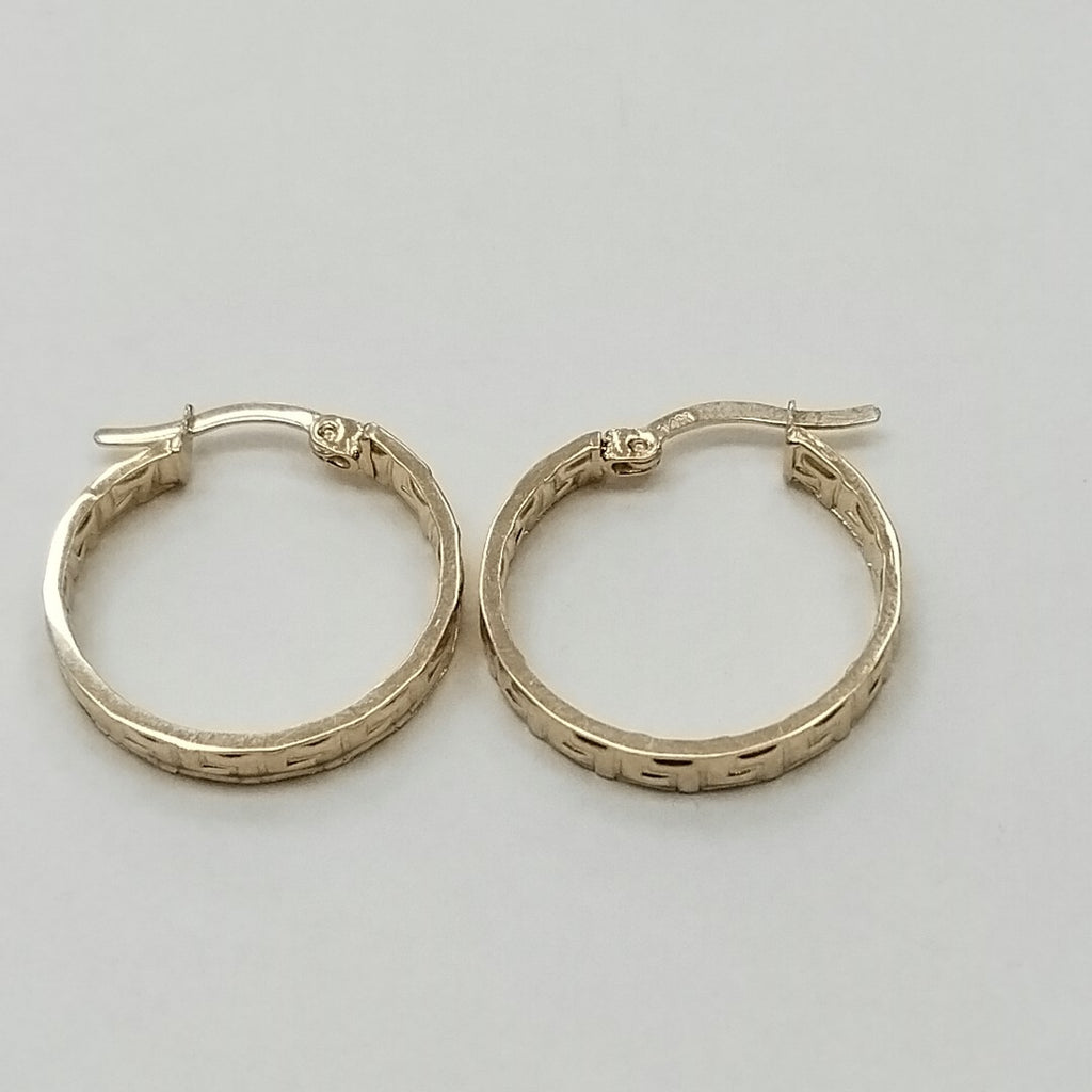 ARETES ARRACADA CON GRECAS 14K 2 GR (NUEVO)