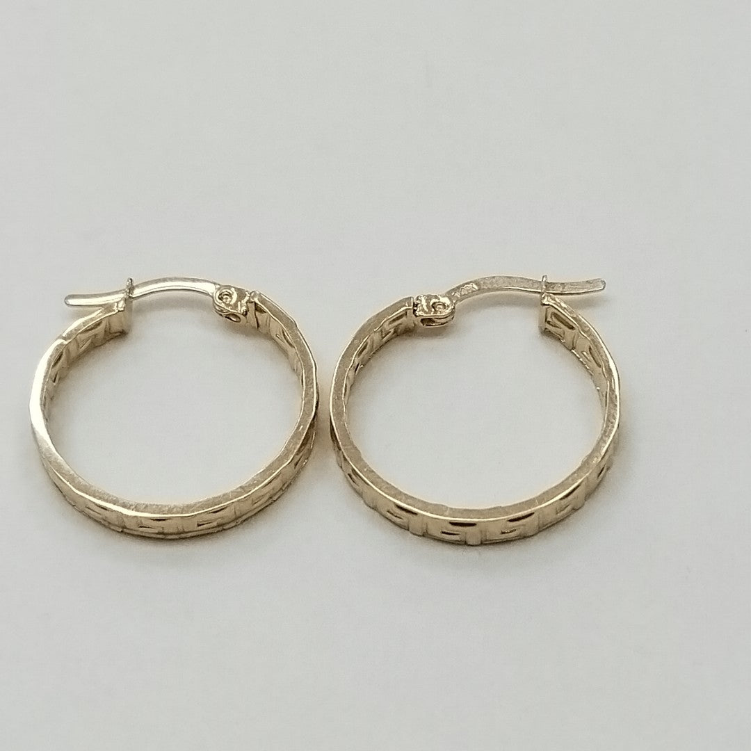 ARETES ARRACADA CON GRECAS 14K 2 GR (NUEVO)