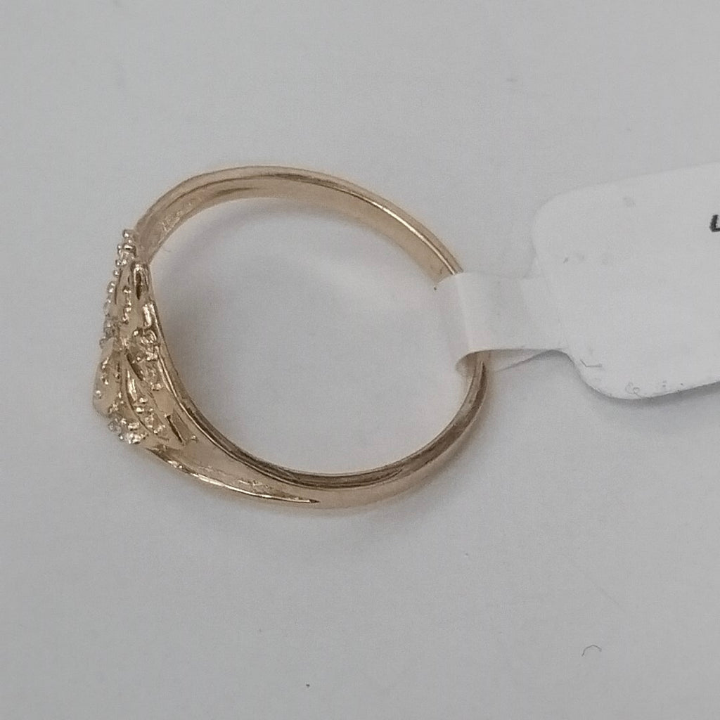 ANILLOS ANILLITO FIG NUDO DE BRUJA CON CIRCONIAS 10K TALLA 8 1.7 GR (NUEVO)