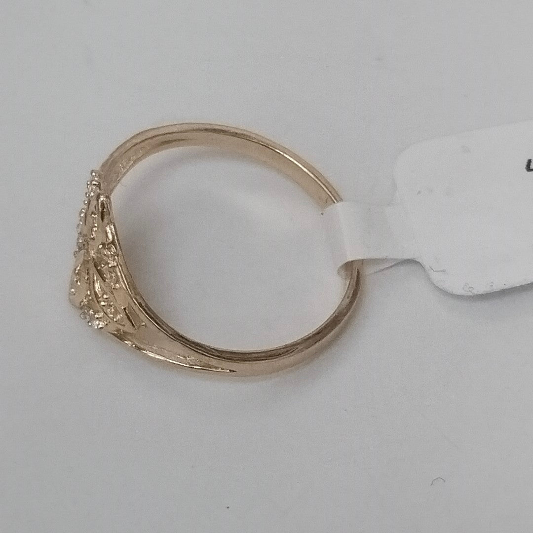 ANILLOS ANILLITO FIG NUDO DE BRUJA CON CIRCONIAS 10K TALLA 8 1.7 GR (NUEVO)