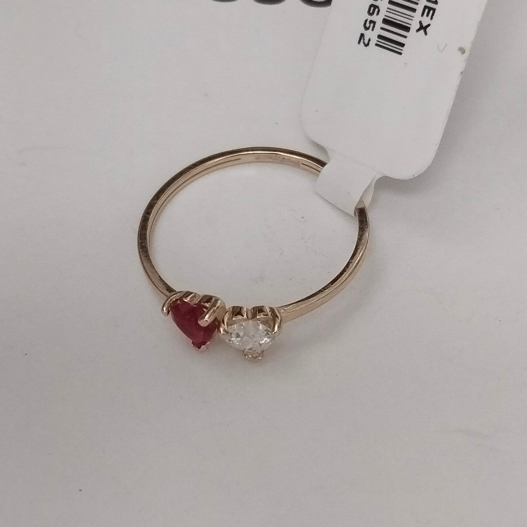 ANILLOS CON CIRCONIA T PIEDRA DE COLOR 14K TALLA 7 1.1 GR (NUEVO)