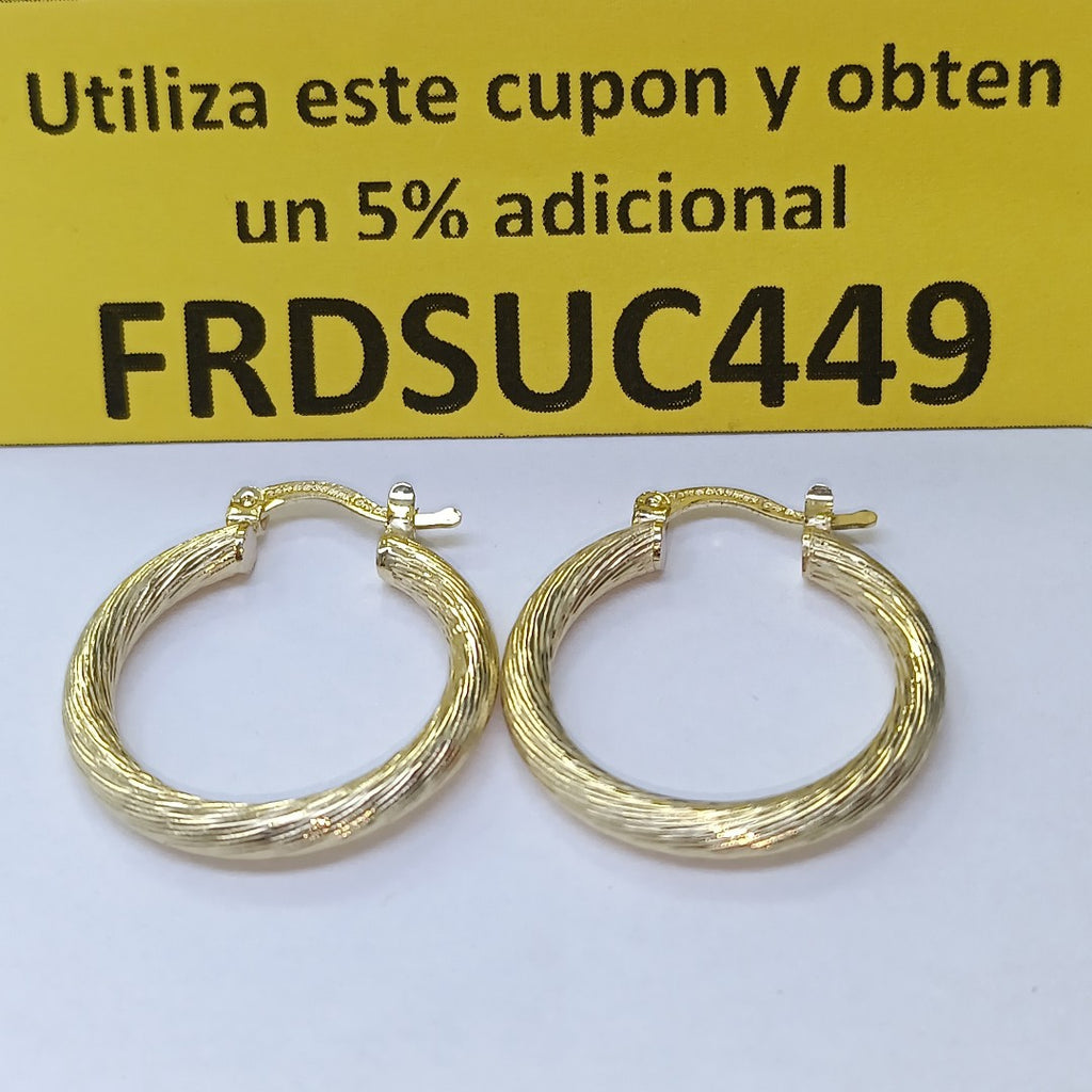 ARETES TEJIDO ARRACADAS ASTRIADAS 14K 2.8 GR (NUEVO)