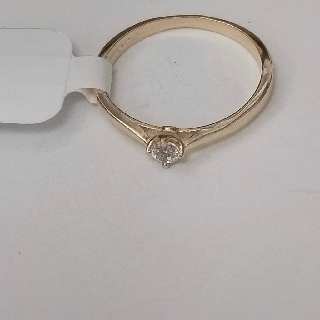 ANILLO ANILLITO SOLITARIO CIRCONIA 14K 7 TALLA 1.6 GR (NUEVO)