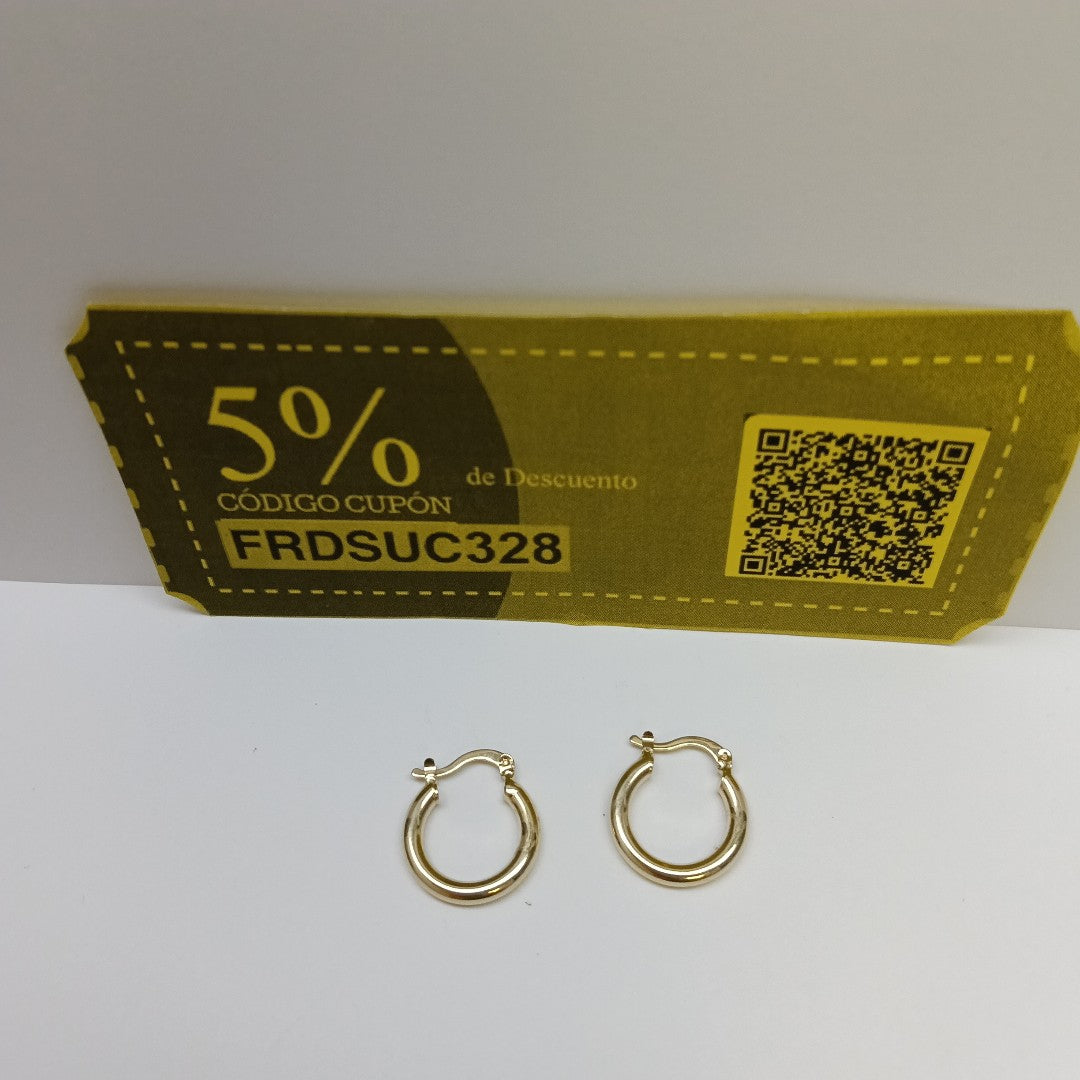 ARETES TEJIDO ARRACADAS LISAS 14K 1.6 GR (NUEVO)