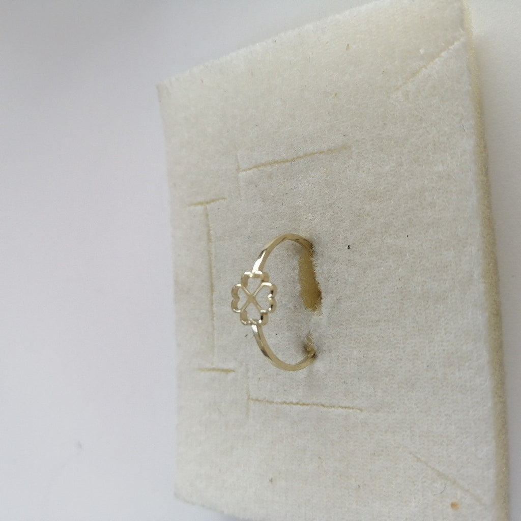 ANILLOS ANILLITO FIG TREBOL 4 HOJAS 10K TALLA 8 0.8 GR (NUEVO)