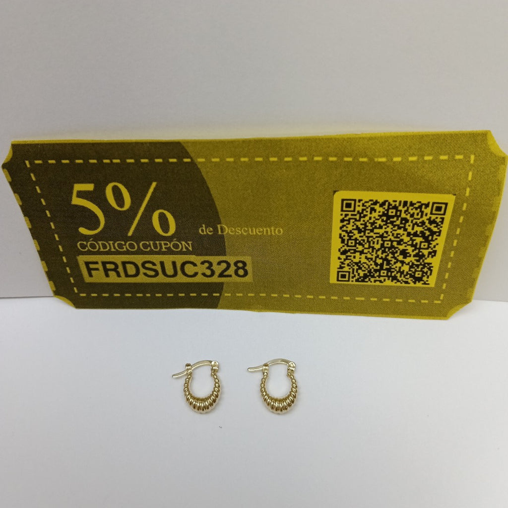 ARETES ARRACADA ESTRIADAS 14K 1.1 GR (NUEVO)