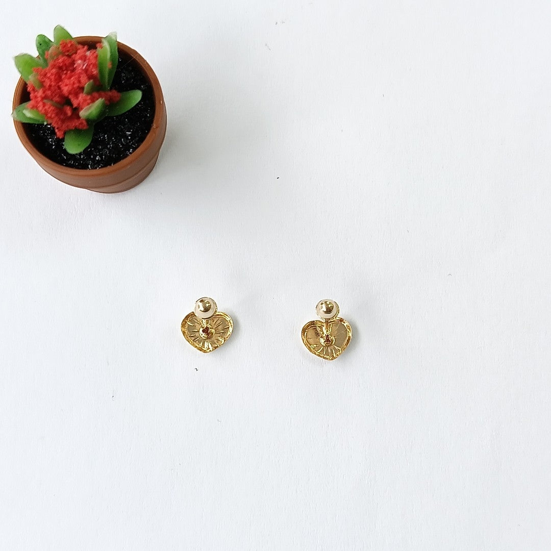 BROQUELES BROQUEL FIG CORAZON C CIRCONIA 14K 0.2603 GR (NUEVO)