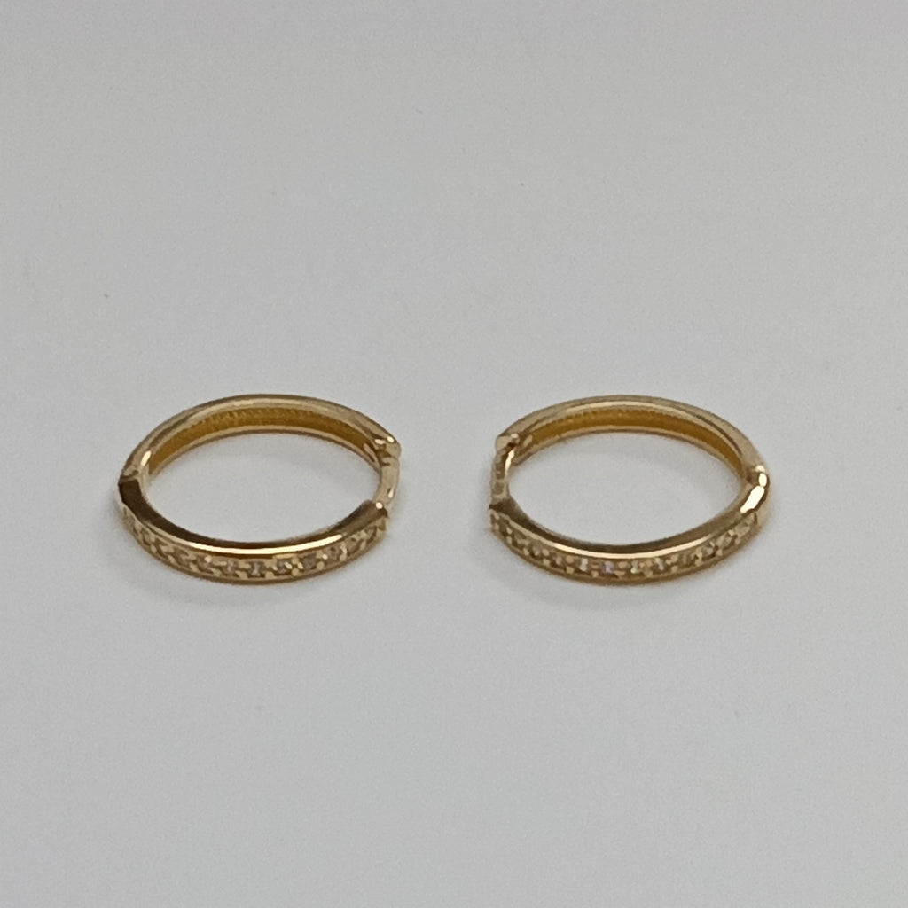 ARETES HUGGIES C CIRCONIA 14K 1.8 GR (NUEVO)