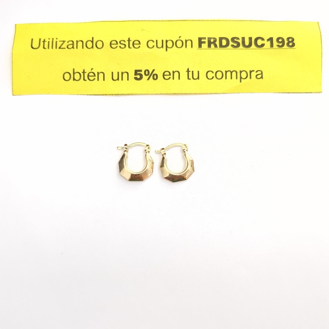 ARETES TEJIDO ARRACADA FACETADA 14K 1.3 GR (NUEVO)