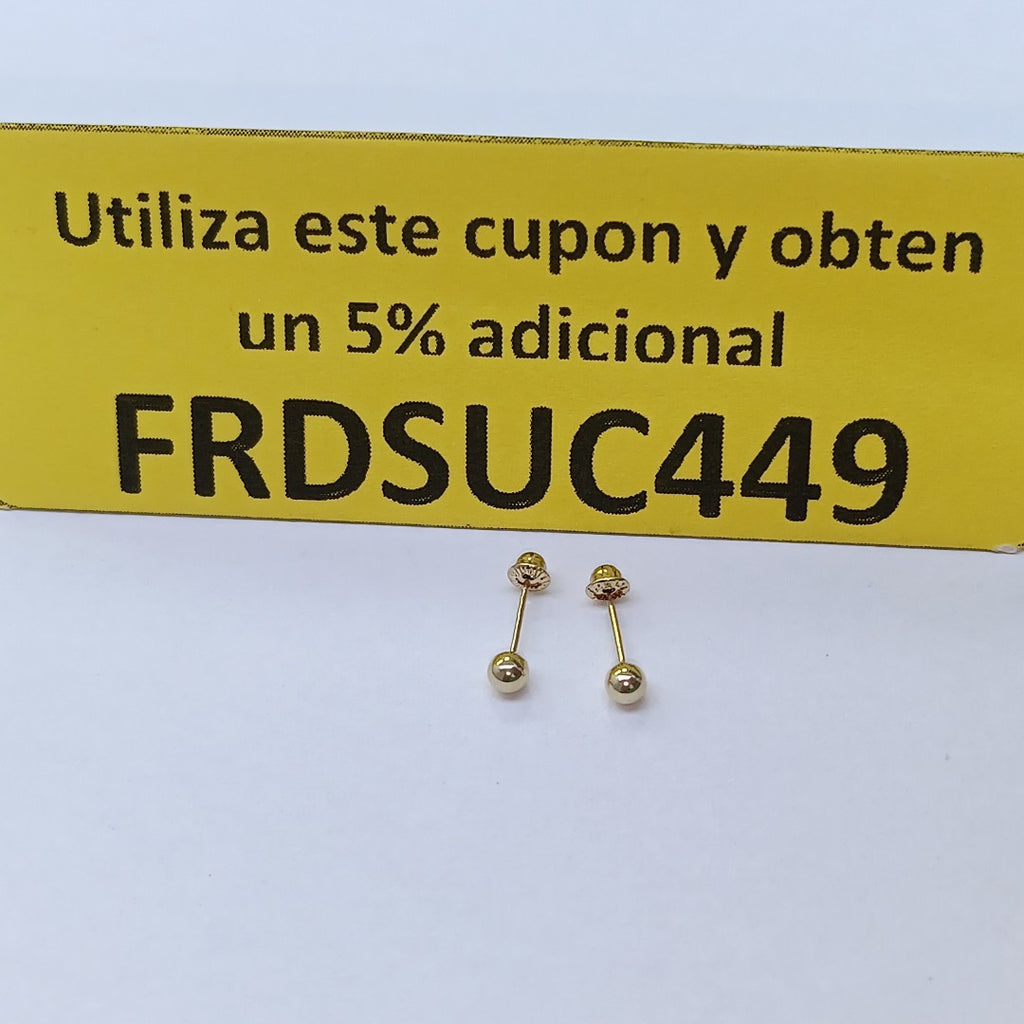 BROQUELES BROQUEL FIG ESFERA 14K 0.1408 GR (NUEVO)