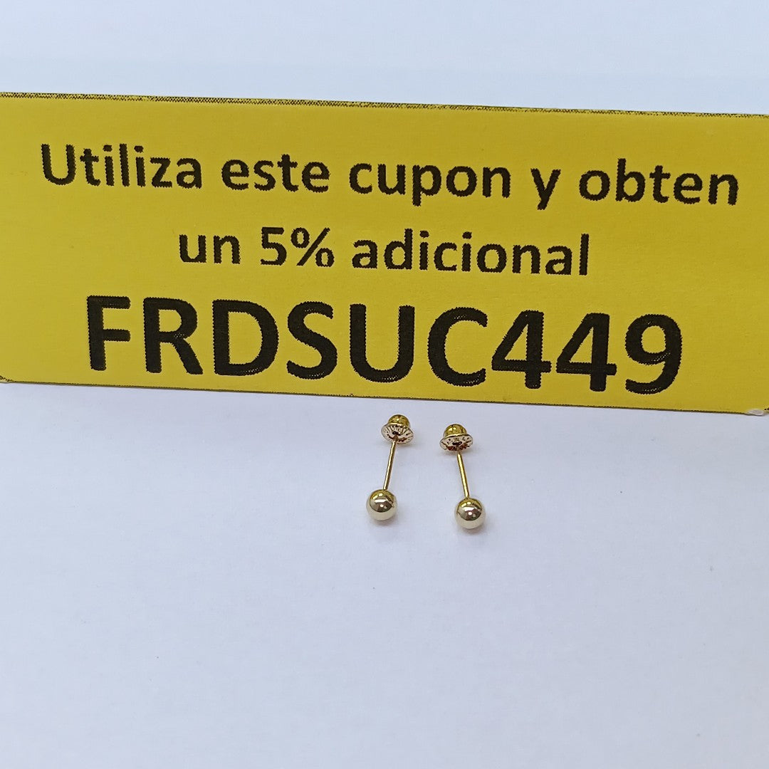 BROQUELES BROQUEL FIG ESFERA 14K 0.1408 GR (NUEVO)