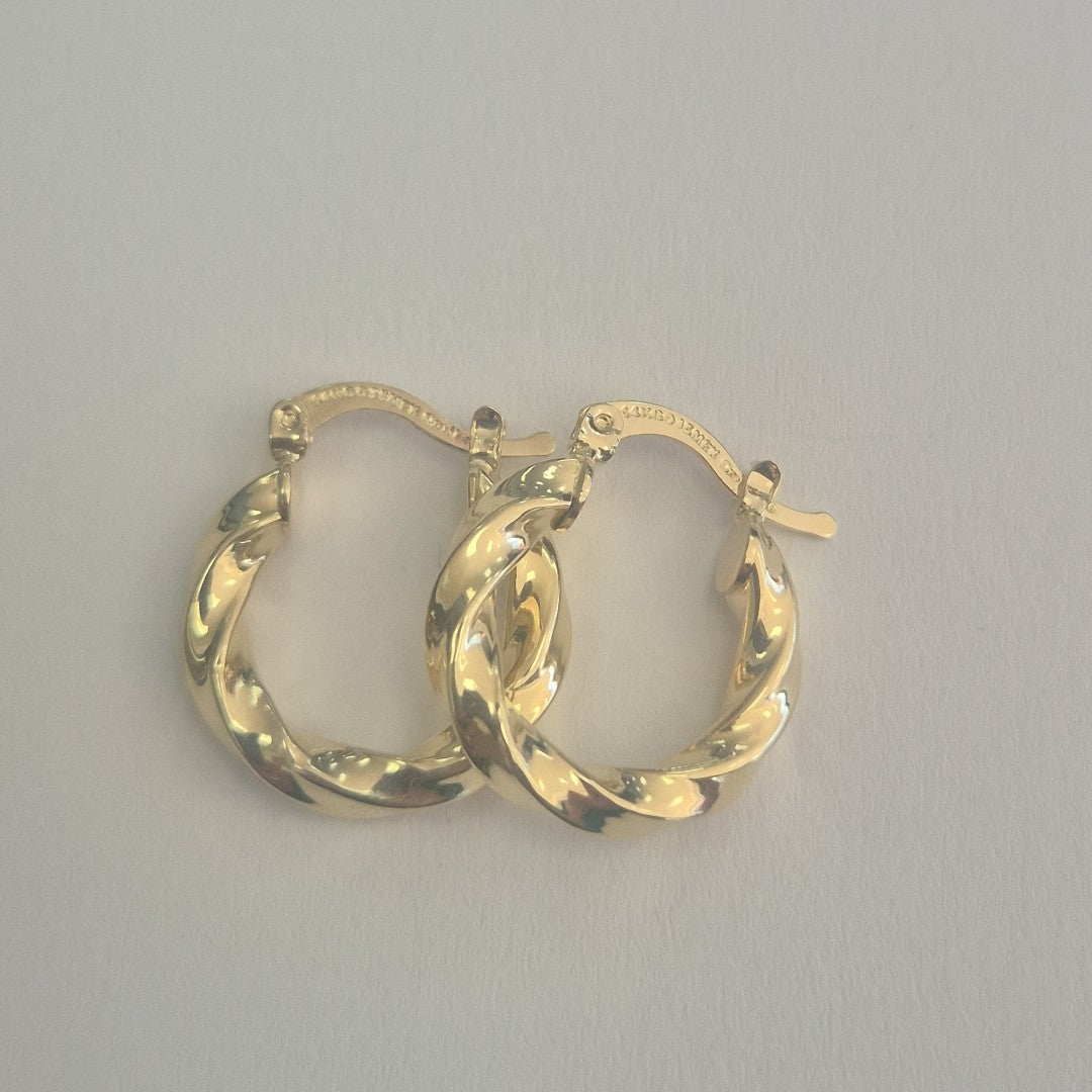 ARETES ARRACADA TORZAL 14K 1.8 GR (NUEVO)