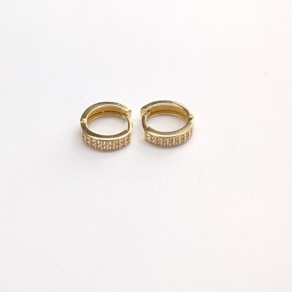 ARETES HUGGIES C CIRCONIA 14K 2.1 GR (NUEVO)