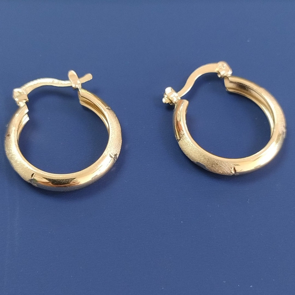 ARETES TEJIDO ARRACADA SATINADA 14K 2.5 GR (NUEVO)