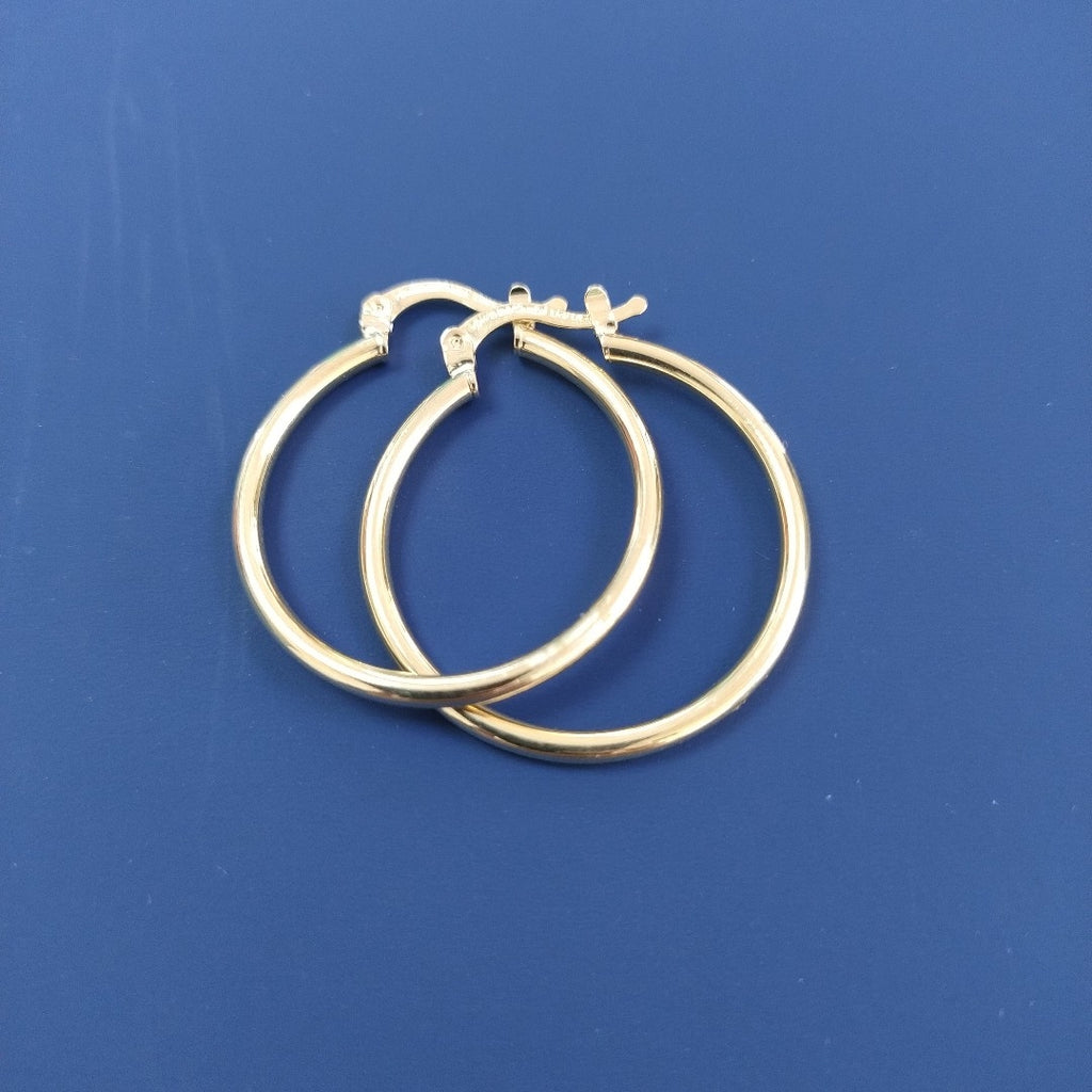 ARETES TEJIDO ARRACADAS LISAS 14K 1.5 GR (NUEVO)