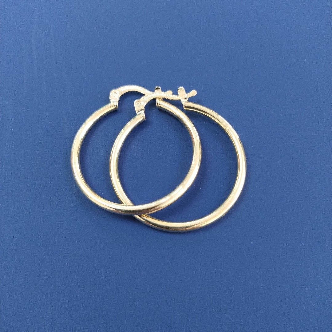 ARETES TEJIDO ARRACADAS LISAS 14K 1.5 GR (NUEVO)