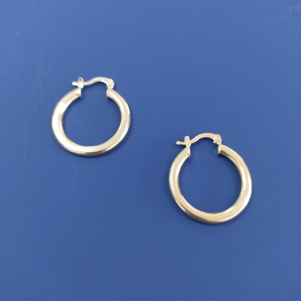 ARETES TEJIDO ARRACADA LISA 14K 2 GR (NUEVO)