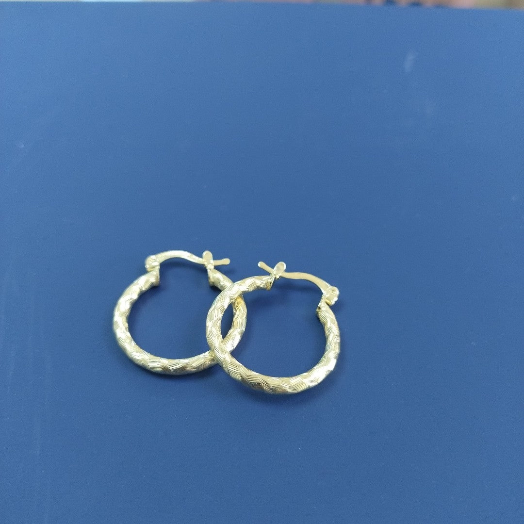 ARETES ARRACADAS LABRADAS 14K 2.2 GR (NUEVO)