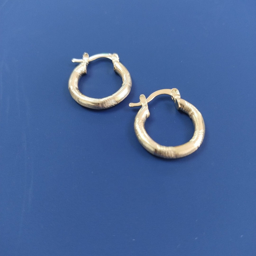 ARETES TEJIDO ARRACADAS CON DISEÑO 14K 2.6 GR (NUEVO)