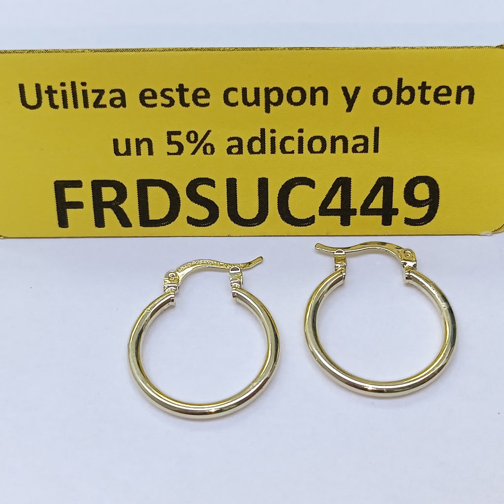 ARETES TEJIDO ARRACADAS LISAS 14K 1.1 GR (NUEVO)