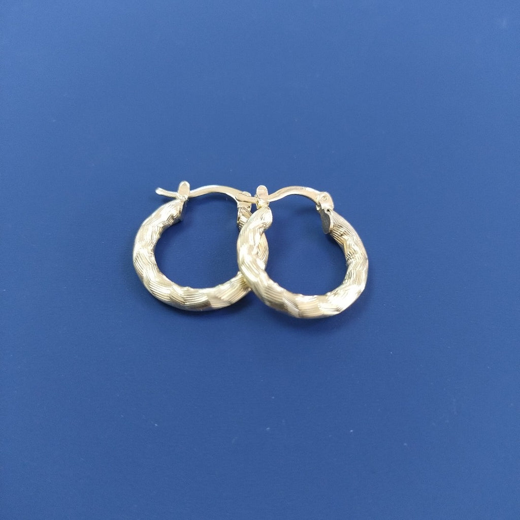 ARETES TEJIDO ARRACADAS ASTRIADAS 14K 2 GR (NUEVO)
