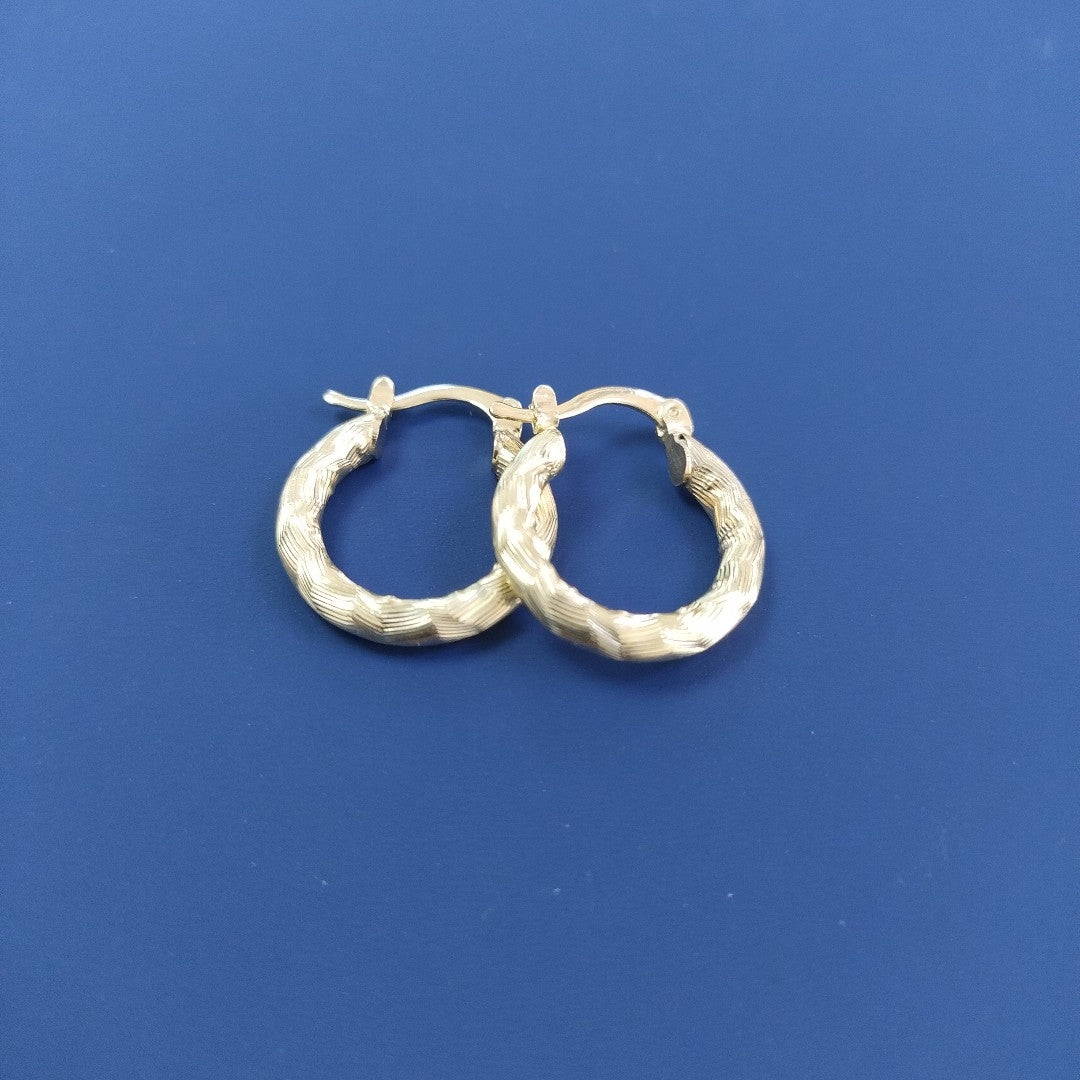 ARETES TEJIDO ARRACADAS ASTRIADAS 14K 2 GR (NUEVO)