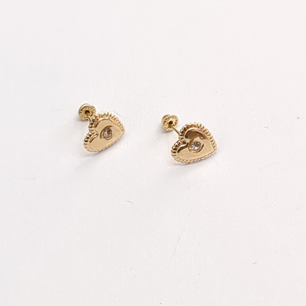 BROQUELES BROQUEL FIG CORAZON C CIRCONIA 14K 0.2614 GR (NUEVO)