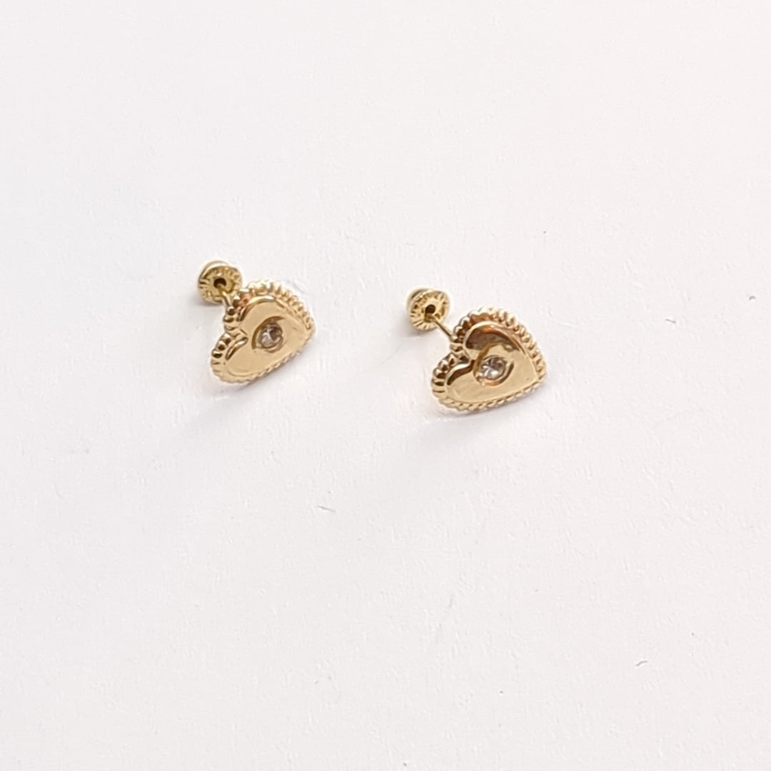 BROQUELES BROQUEL FIG CORAZON C CIRCONIA 14K 0.2614 GR (NUEVO)