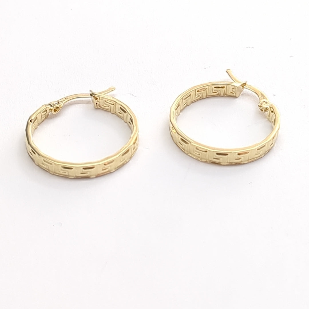 ARETES ARRACADA CON GRECAS 14K 2.1 GR (NUEVO)