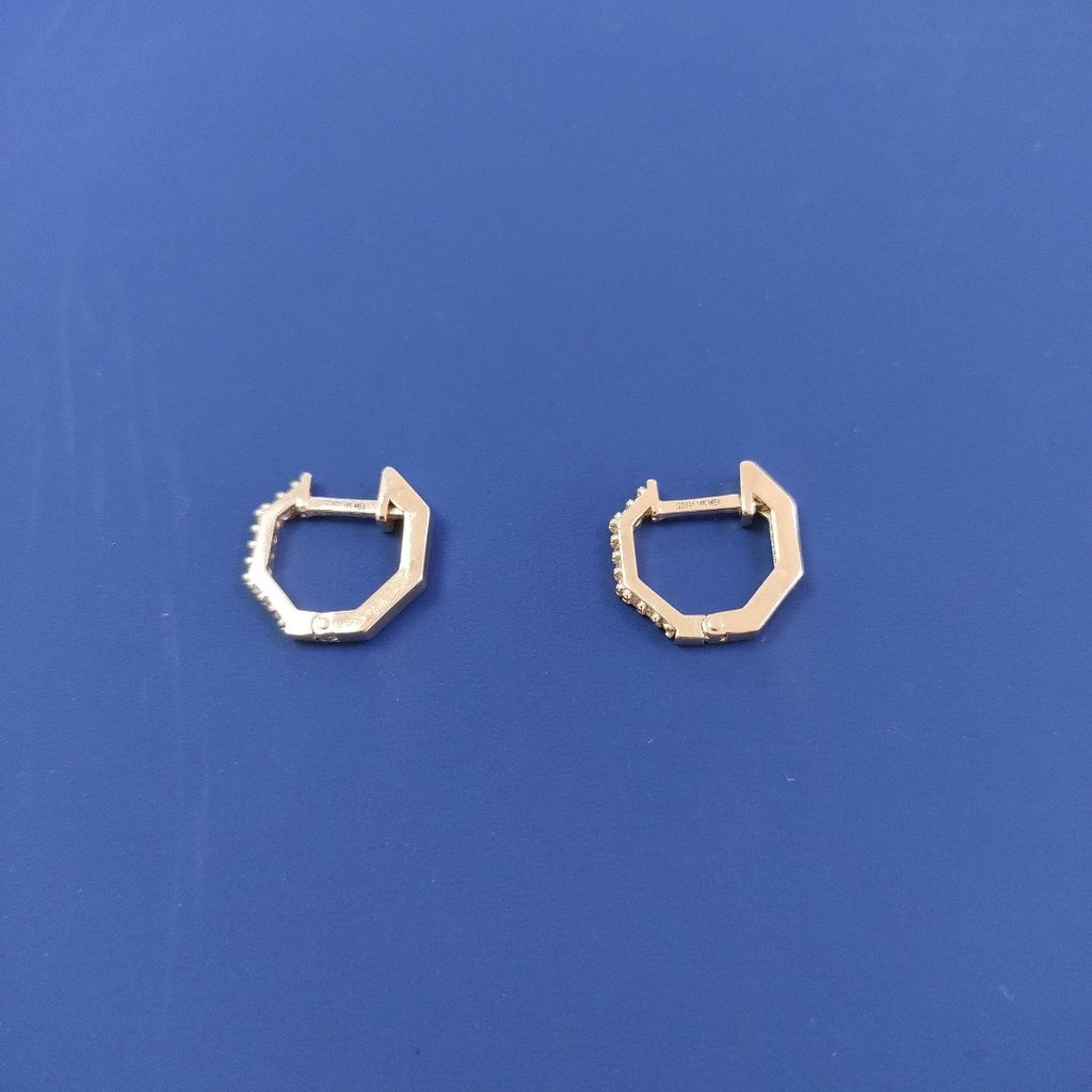 ARETES HUGGIES C CIRCONIAS 14K 1.7 GR (NUEVO)