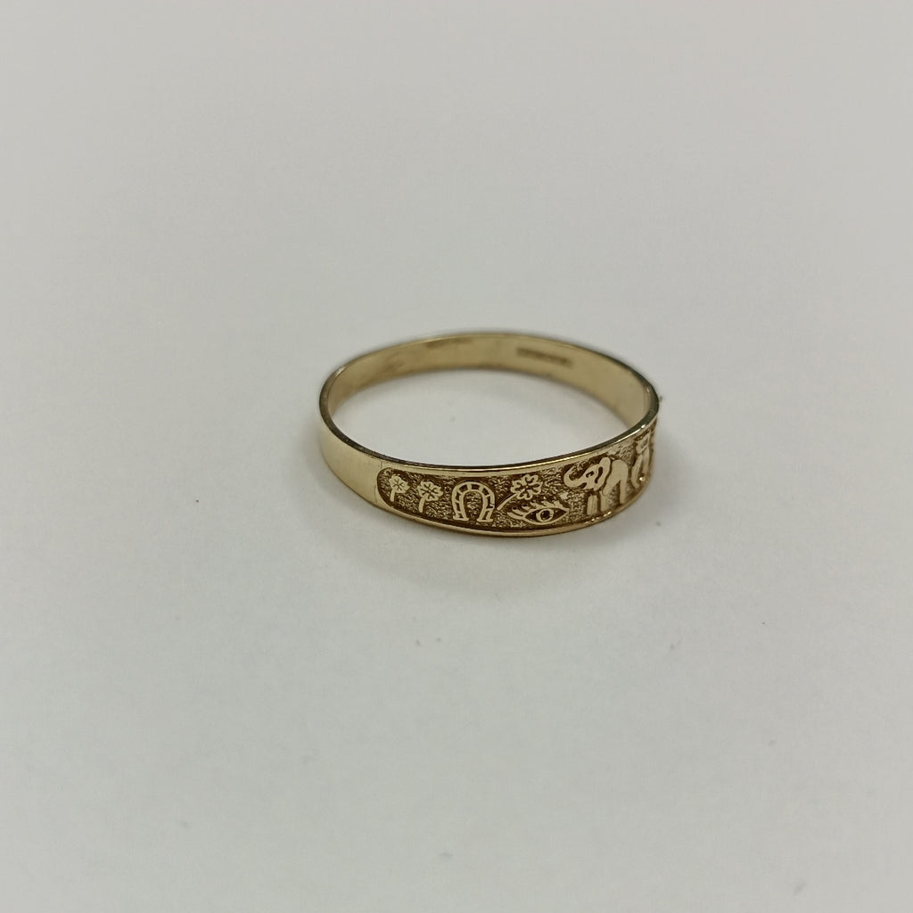 ANILLOS ARGOLLA DE LA SUERTE 10K TALLA 9 1.3 GR (NUEVO)
