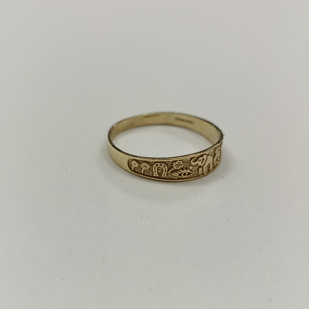 ANILLOS ARGOLLA DE LA SUERTE 10K TALLA 9 1.3 GR (NUEVO)