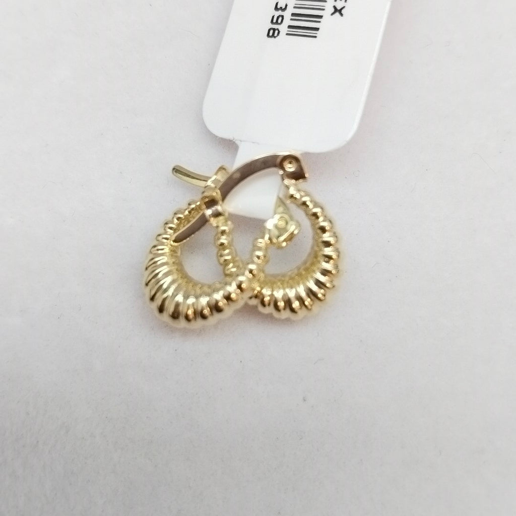 ARETES ARRACADA ESTRIADAS 14K 1 GR (NUEVO)