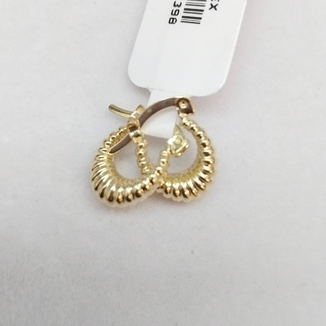 ARETES ARRACADA ESTRIADAS 14K 1 GR (NUEVO)