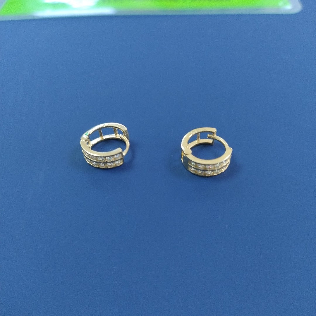 ARETES HUGGIES C CIRCONIAS 14K 1.7 GR (NUEVO)