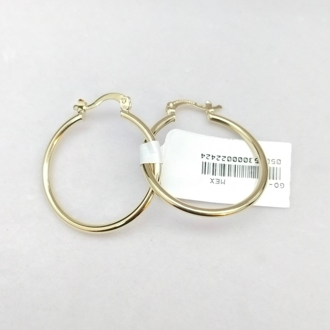 ARETES TEJIDO ARRACADAS LISAS 14K 1.5 GR (NUEVO)