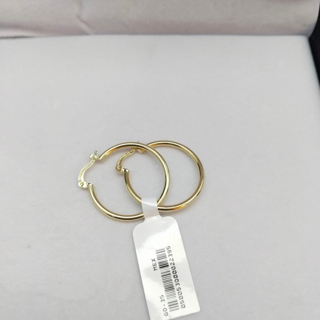 ARETES TEJIDO ARRACADAS LISAS 14K 1.4 GR (NUEVO)