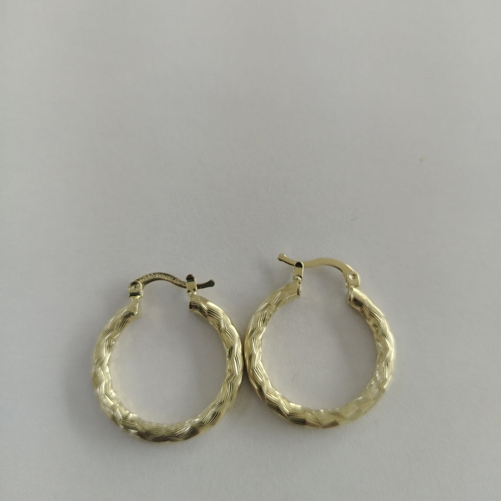 ARETES TEJIDO ARRACADA LABRADA 14K 2.7 GR (NUEVO)