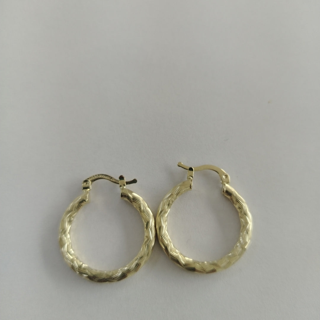 ARETES TEJIDO ARRACADA LABRADA 14K 2.7 GR (NUEVO)
