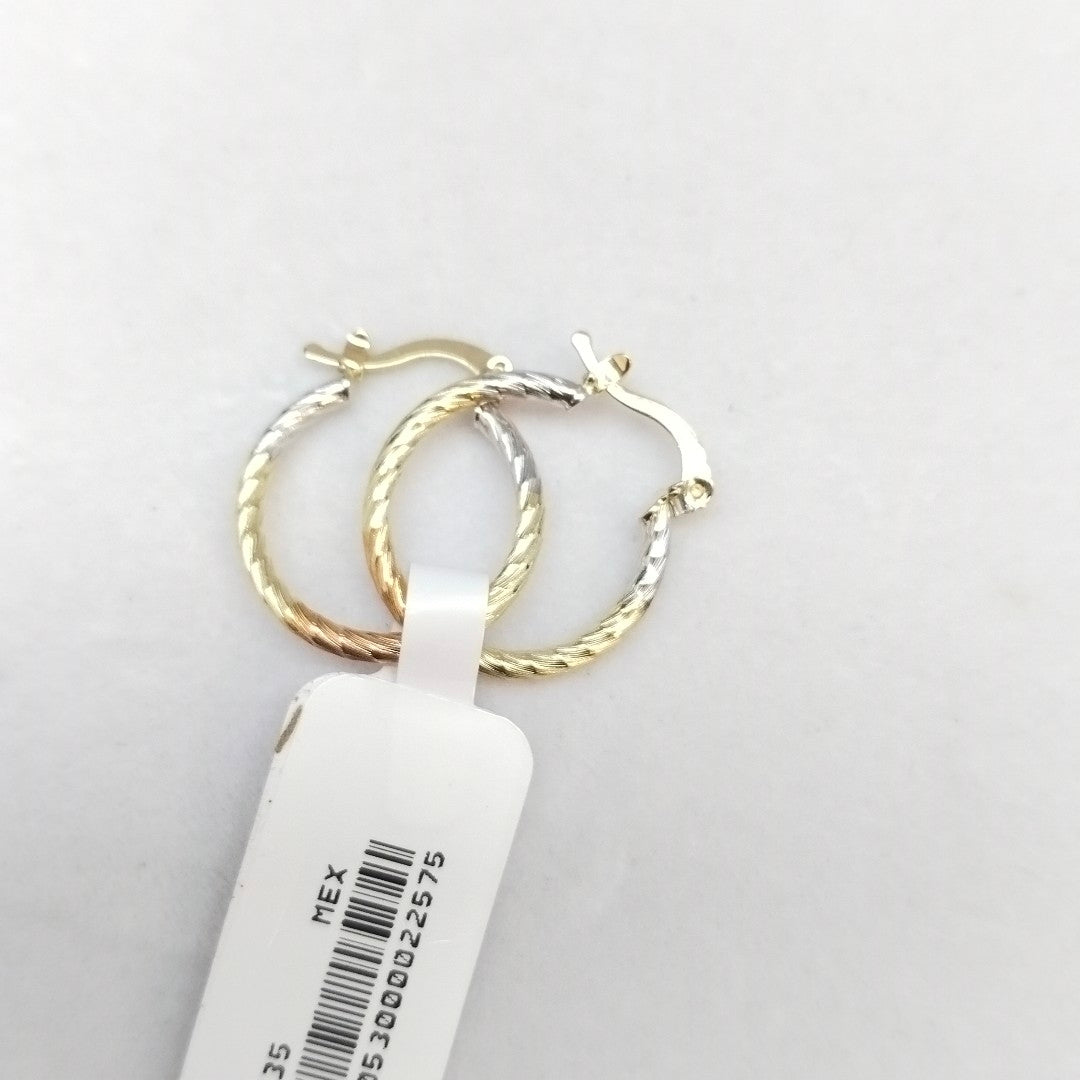 ARETES TEJIDO ARRACADAS TZL COMBINADAS 14K 1.8 GR (NUEVO)